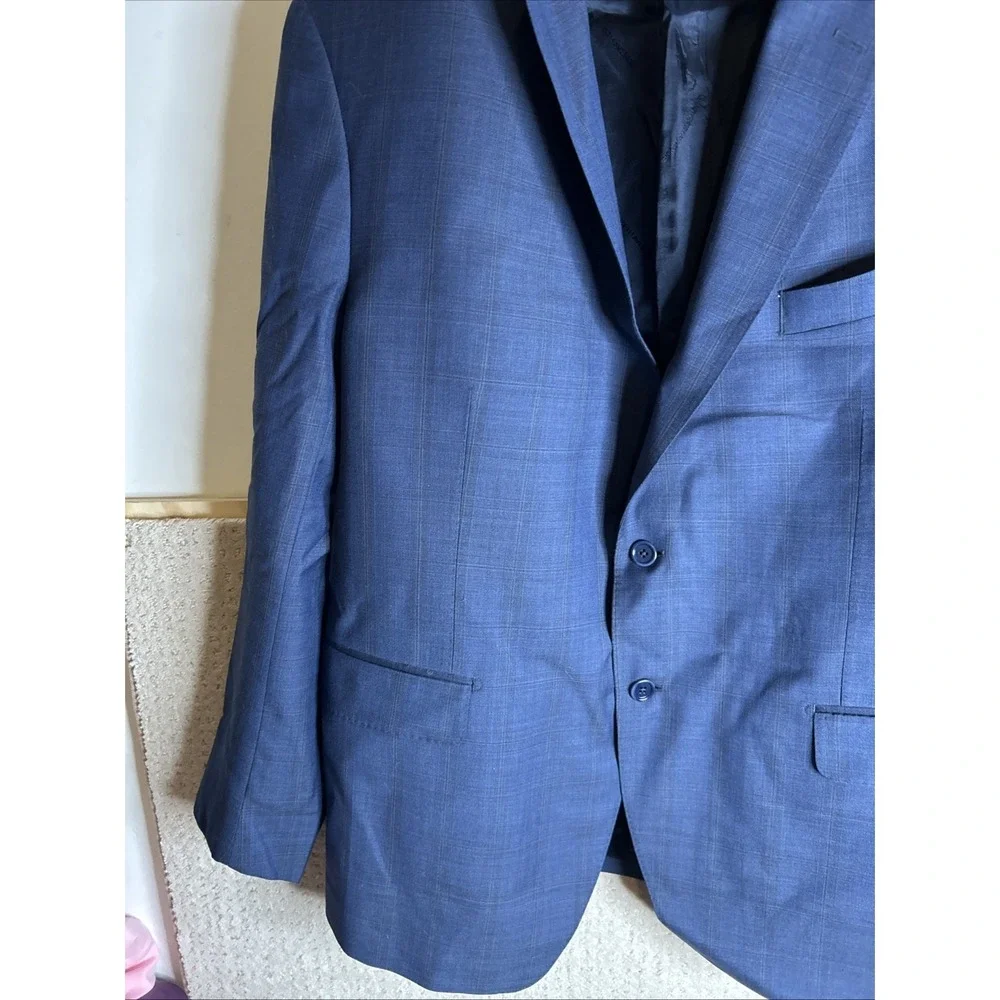 Ermenegildo Zegna Traveller Mens Blue Wool Suit Coat And‎ Pants Sz 46R Mod Fit